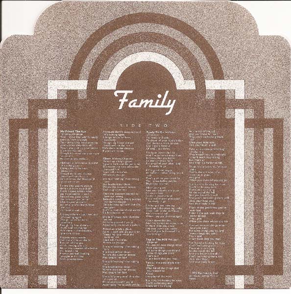 LP Inner Sleeve (other side), Family - Bandstand (+4)
